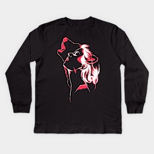 Wolf Girl Kids Long Sleeve T-Shirt